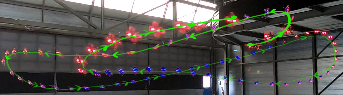 Our quadrotor flies a time-optimal trajectory with speeds over 50 km/h.